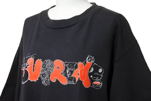 Supreme シュプリーム × Original Fake オリジナルフェイク 11ss KAWS カウズ ロゴ 半袖Tシャツ ブラック レッド 良品 中古 47662