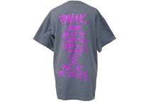 画像をギャラリービューアに読み込む, STTUSY ステューシー 半袖Ｔシャツ シルク コットン グレー パープル M 美品 中古 47667