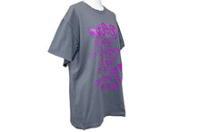 画像をギャラリービューアに読み込む, STTUSY ステューシー 半袖Ｔシャツ シルク コットン グレー パープル M 美品 中古 47667