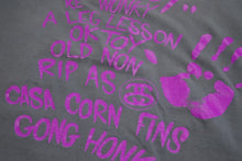 画像をギャラリービューアに読み込む, STTUSY ステューシー 半袖Ｔシャツ シルク コットン グレー パープル M 美品 中古 47667