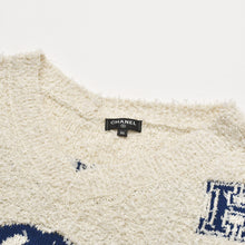 画像をギャラリービューアに読み込む, 新品同様 CHANEL シャネル 19SS プルオーバー ニットセーター P60704K46380 サイズ36 ココマーク ブルー アイボリー 中古 4a004767