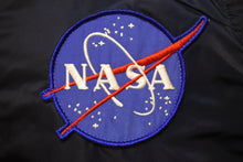 画像をギャラリービューアに読み込む, NASA ナサ フライトジャケット オフィシャル アポロ MA-1 ミリタリー ブルゾン アウター ジャンパー M ネイビー 美品 中古 47674