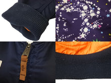 画像をギャラリービューアに読み込む, NASA ナサ フライトジャケット オフィシャル アポロ MA-1 ミリタリー ブルゾン アウター ジャンパー M ネイビー 美品 中古 47674