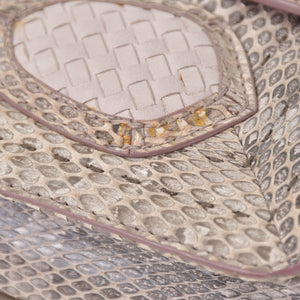 極美品 BOTTEGAVENETA ボッテガヴェネタ イントレチャート リアルト チェーン ショルダーバッグ B05504198Z ピンク 中古 4a004771
