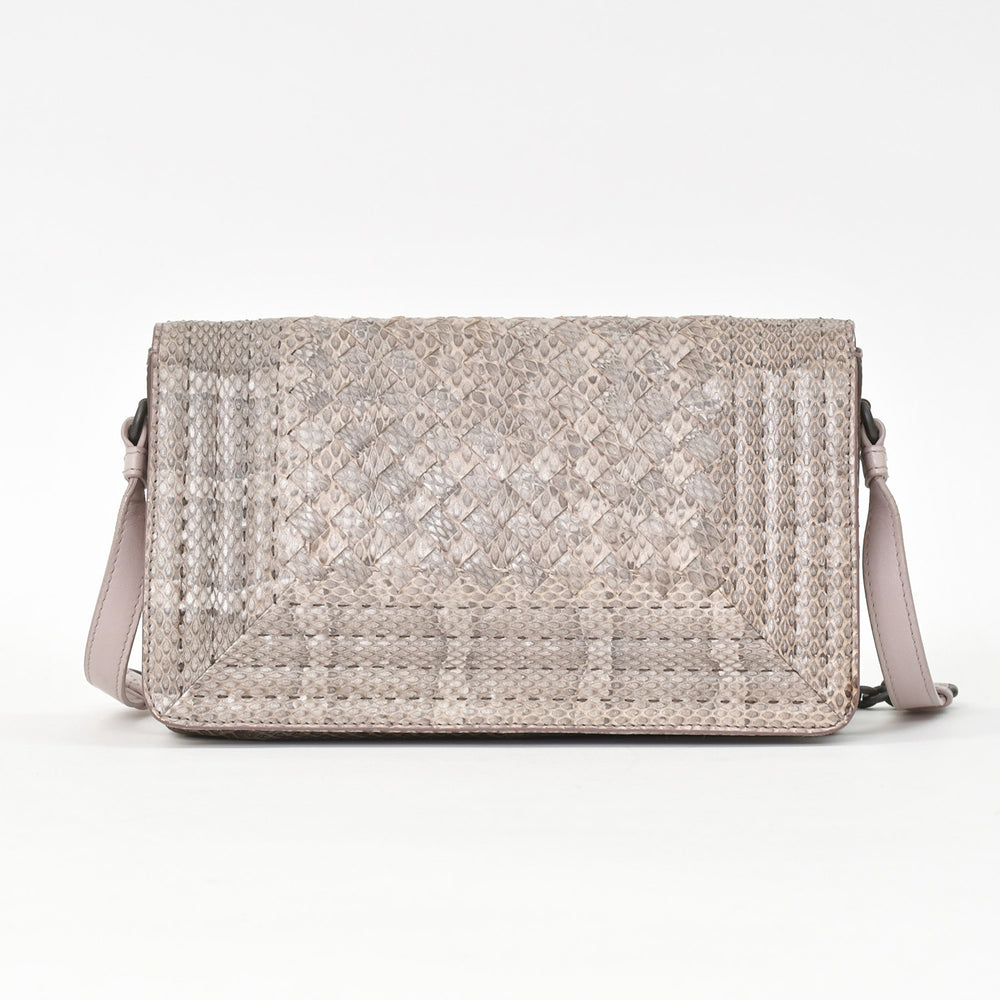 極美品 BOTTEGAVENETA ボッテガヴェネタ イントレチャート リアルト チェーン ショルダーバッグ B05504198Z ピンク 中古 4a004771