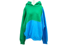 Load image into Gallery viewer, 極美品 ERL イーアールエル フレイドパーカー フーディー グリーン ブルー Swirl サイズL コットン 中古 47800