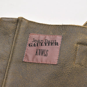 Jean Paul Gaultier Jean Paul Gaultier × Knowles Leather Bustier 23/14-F-TO089-L504-60 Brown Leather Studs 36 Size Good Condition Used 4a004781