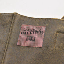 Load image into Gallery viewer, Jean Paul Gaultier ジャンポール ゴルチエ × ノウルズ レザービスチェ 23/14-F-TO089-L504-60 ブラウン レザー スタッズ ジップファスナー クロスストラップ レディース 36サイズ 美品 中古 4a004781