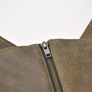 Jean Paul Gaultier Jean Paul Gaultier × Knowles Leather Bustier 23/14-F-TO089-L504-60 Brown Leather Studs 36 Size Good Condition Used 4a004781