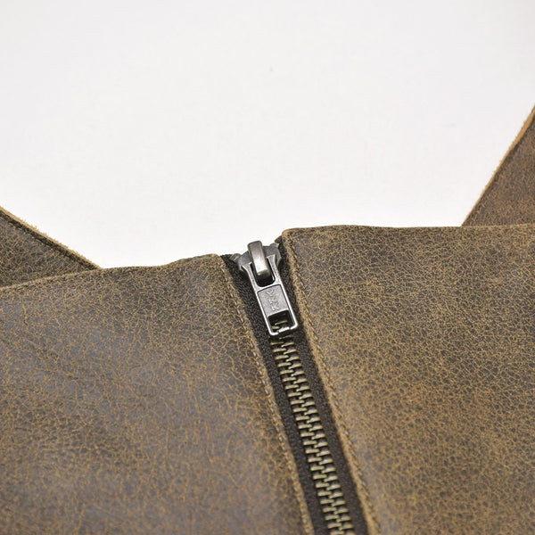 Jean Paul Gaultier Jean Paul Gaultier × Knowles Leather Bustier 23/14-F-TO089-L504-60 Brown Leather Studs 36 Size Good Condition Used 4a004781