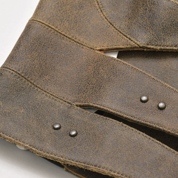 Jean Paul Gaultier Jean Paul Gaultier × Knowles Leather Bustier 23/14-F-TO089-L504-60 Brown Leather Studs 36 Size Good Condition Used 4a004781
