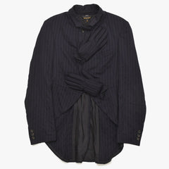 COMME des GARCONS コムデギャルソン 07AW パデッドハンドグローブ ピンストライプジャケット GT-J053 サイズSS ネイビー 美品 中古 4a004783