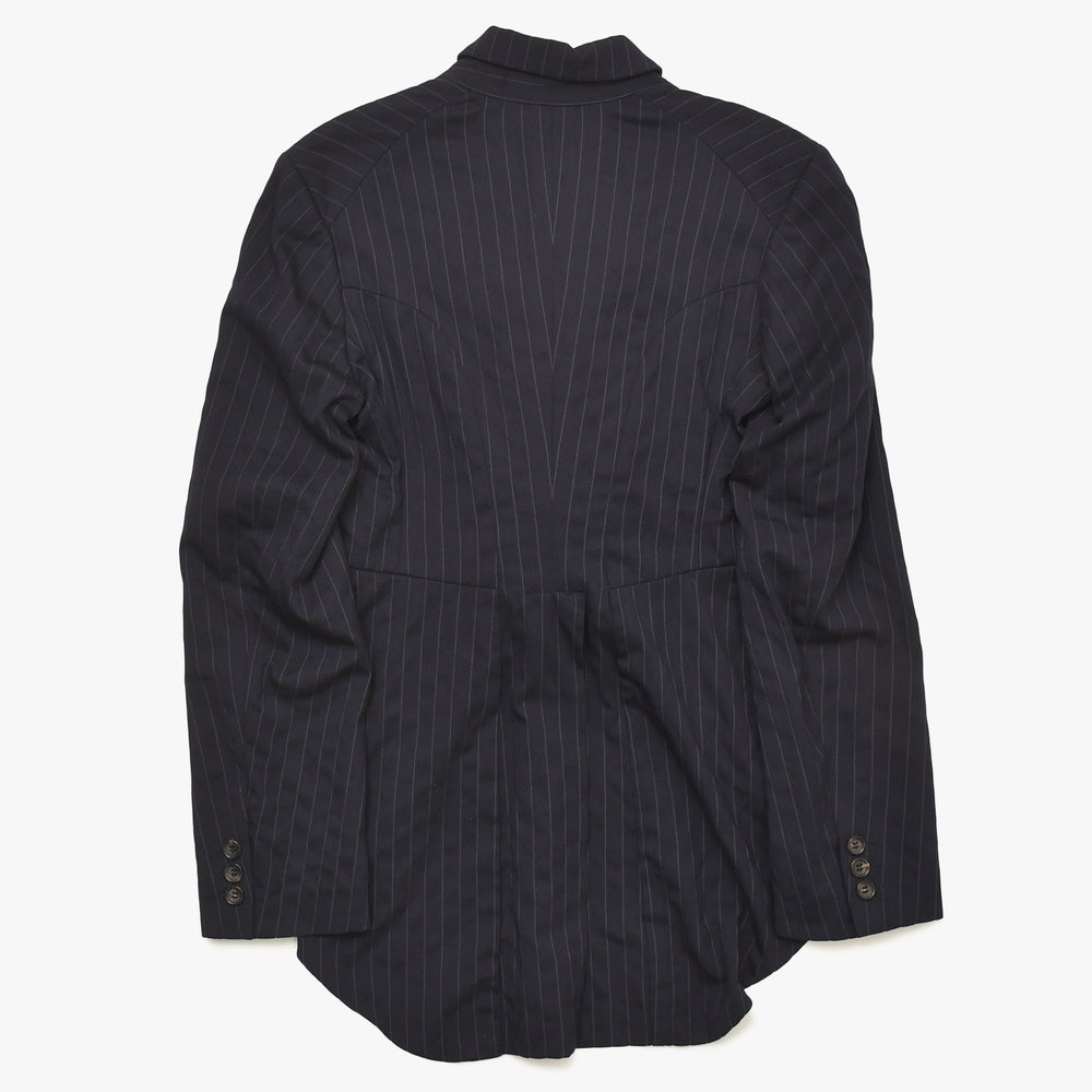 COMME des GARCONS 07AW Padded Hand Gloves Pinstripe Jacket GT-J053 Size SS Navy Good Condition Used 4a004783