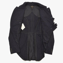 画像をギャラリービューアに読み込む, COMME des GARCONS コムデギャルソン 07AW パデッドハンドグローブ ピンストライプジャケット GT-J053 サイズSS ネイビー 美品 中古 4a004783