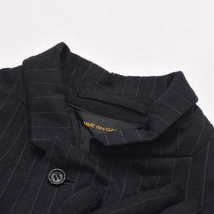 COMME des GARCONS コムデギャルソン 07AW パデッドハンドグローブ ピンストライプジャケット GT-J053 サイズSS ネイビー 美品 中古 4a004783