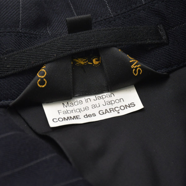 COMME des GARCONS コムデギャルソン 07AW パデッドハンドグローブ ピンストライプジャケット GT-J053 サイズSS ネイビー 美品 中古 4a004783