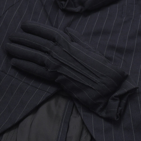 COMME des GARCONS コムデギャルソン 07AW パデッドハンドグローブ ピンストライプジャケット GT-J053 サイズSS ネイビー 美品 中古 4a004783