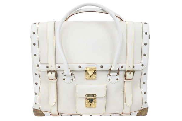LOUIS VUITTON Extravagan Limited Edition Handbag Suhari Leather Ivory Studs M91803 Used 47954