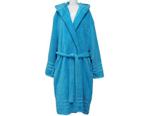 画像をギャラリービューアに読み込む, BALENCIAGA バレンシアガ バスローブ ホテル＆リゾート コットン フード付 タオル生地 ハンガー ガーメント ブルー 美品 中古 48010