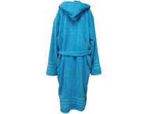 画像をギャラリービューアに読み込む, BALENCIAGA バレンシアガ バスローブ ホテル＆リゾート コットン フード付 タオル生地 ハンガー ガーメント ブルー 美品 中古 48010