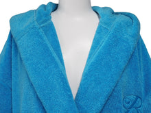 画像をギャラリービューアに読み込む, BALENCIAGA バレンシアガ バスローブ ホテル＆リゾート コットン フード付 タオル生地 ハンガー ガーメント ブルー 美品 中古 48010