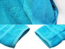 画像をギャラリービューアに読み込む, BALENCIAGA バレンシアガ バスローブ ホテル＆リゾート コットン フード付 タオル生地 ハンガー ガーメント ブルー 美品 中古 48010