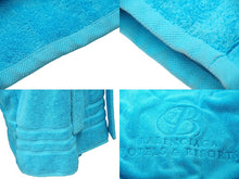 画像をギャラリービューアに読み込む, BALENCIAGA バレンシアガ バスローブ ホテル＆リゾート コットン フード付 タオル生地 ハンガー ガーメント ブルー 美品 中古 48010