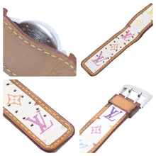 画像をギャラリービューアに読み込む, LOUIS VUITTON ルイ・ヴィトン 腕時計 タンブール マルチカラー キャンバス モノグラム Q1211 シルバー金具 美品 中古 48063