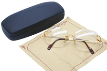 画像をギャラリービューアに読み込む, CARTIER カルティエ メガネ ゴールド レッド 135 1560112刻印 メガネケース 美品 中古 48065