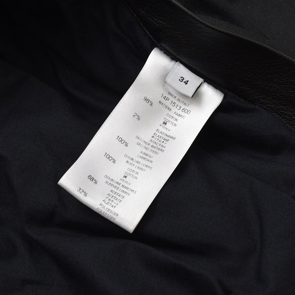 GIVENCHY Leather Jacket Zipper Design 14P 1513 600 Lambskin Black Silver Hardware Size 34 Good Condition Used 4a004809
