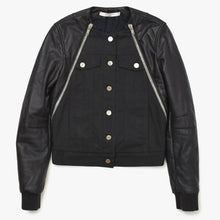 Load image into Gallery viewer, GIVENCHY ジバンシー レザージャケット ジッパーデザイン 14P 1513 600 ラムスキン ブラック シルバー金具 サイズ34 美品 中古 4a004809