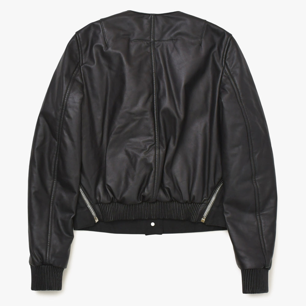 GIVENCHY ジバンシー レザージャケット ジッパーデザイン 14P 1513 600 ラムスキン ブラック シルバー金具 サイズ34 美品 中古 4a004809