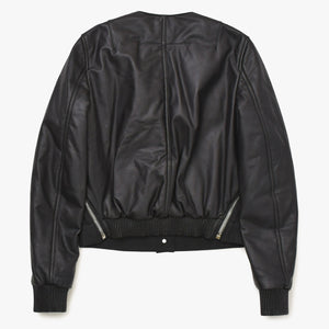 GIVENCHY Leather Jacket Zipper Design 14P 1513 600 Lambskin Black Silver Hardware Size 34 Good Condition Used 4a004809