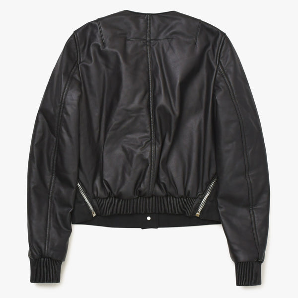 GIVENCHY Leather Jacket Zipper Design 14P 1513 600 Lambskin Black Silver Hardware Size 34 Good Condition Used 4a004809
