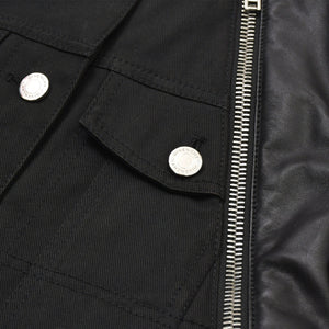 GIVENCHY Leather Jacket Zipper Design 14P 1513 600 Lambskin Black Silver Hardware Size 34 Good Condition Used 4a004809