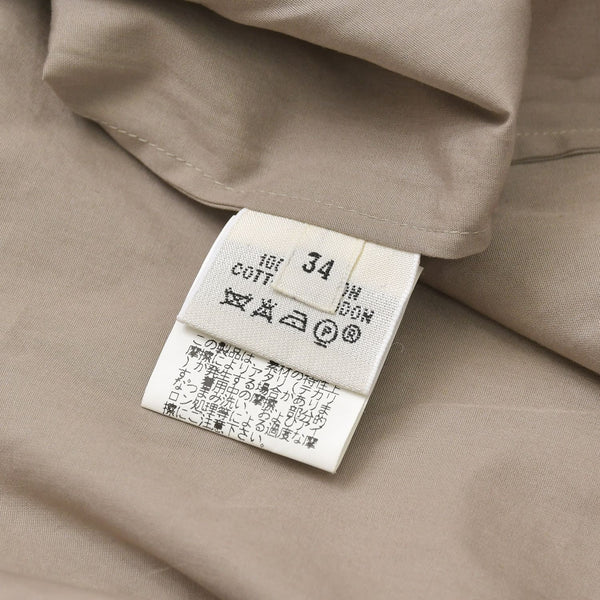 HERMES エルメス シャツ ロングスリーブシャツ 長袖シャツ ベージュ グレー サイズ34 美品 中古 4a004810