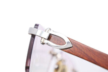 画像をギャラリービューアに読み込む, Cartier カルティエ サングラス メガネ ウッドテンプル 140b メタル ウッド ブラウン ピンク グラデーション □19 美品 中古 48111