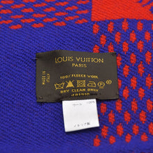 Load image into Gallery viewer, 新品同様 LOUIS VUITTON ルイヴィトン ダミエ マサイ ブランケット ひざ掛け 401910 フリンジ ウール 中古 4a004816