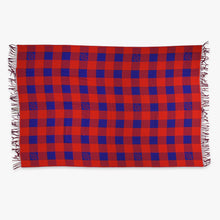 Load image into Gallery viewer, 新品同様 LOUIS VUITTON ルイヴィトン ダミエ マサイ ブランケット ひざ掛け 401910 フリンジ ウール 中古 4a004816