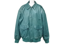 Load image into Gallery viewer, Pelle Pelle ペレペレ NEWYORK MILANO ブルゾン ヴィンテージ レザージャケット サイズ L グリーン メンズウェア 中古 48251