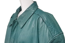 Load image into Gallery viewer, Pelle Pelle ペレペレ NEWYORK MILANO ブルゾン ヴィンテージ レザージャケット サイズ L グリーン メンズウェア 中古 48251