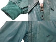 Load image into Gallery viewer, Pelle Pelle ペレペレ NEWYORK MILANO ブルゾン ヴィンテージ レザージャケット サイズ L グリーン メンズウェア 中古 48251