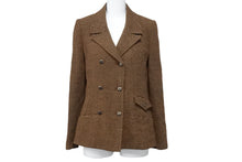 画像をギャラリービューアに読み込む, 極美品 CHANEL シャネル ヴィンテージ ツイードジャケット P09585V05959 ブラウン ガンメタ金具 サイズ34 中古 48274