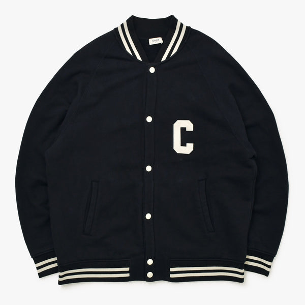 CELINE セリーヌ ブラック カレッジ テディジャケット ブルゾン 2Y815345F イタリア製 コットン 美品 中古 4a000483