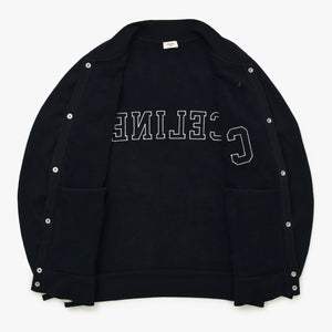 CELINE セリーヌ ブラック カレッジ テディジャケット ブルゾン 2Y815345F イタリア製 コットン 美品 中古 4a000483