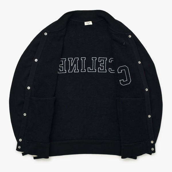 CELINE セリーヌ ブラック カレッジ テディジャケット ブルゾン 2Y815345F イタリア製 コットン 美品 中古 4a000483