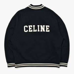CELINE セリーヌ ブラック カレッジ テディジャケット ブルゾン 2Y815345F イタリア製 コットン 美品 中古 4a000483
