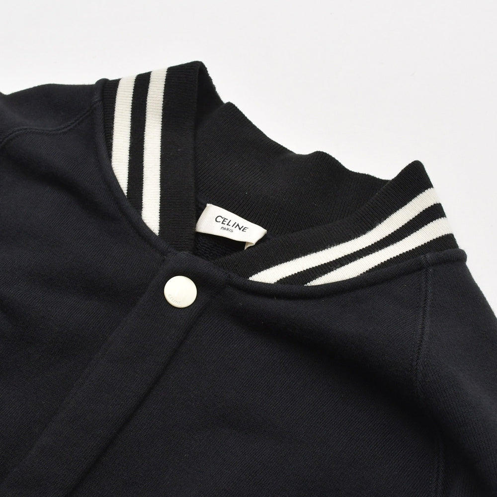 CELINE Black College Teddy Jacket Blouson 2Y815345F Made in Italy Cotton Good Condition Used 4a000483