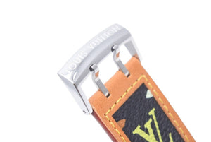 Very Good Condition LOUIS VUITTON Watch Replacement Strap Tambour Multicolor Junuin Leather Q1211 Black Used 48301