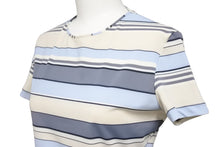 画像をギャラリービューアに読み込む, CHANEL シャネル ボーダー 半袖Ｔシャツ ブルー 00C P14952V08385 サイズ38 美品 中古 48310